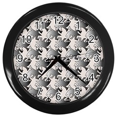 Seamless Tessellation Background Wall Clock (black) by Vaneshart