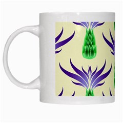 Thistles Purple Flora Flowering White Mugs