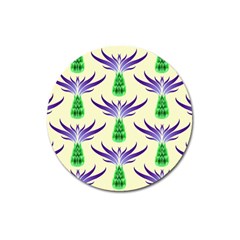 Thistles Purple Flora Flowering Magnet 3  (round) by Vaneshart