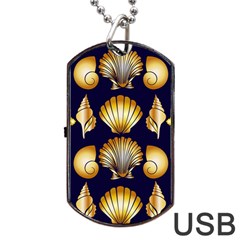 Snails See Shells Golden Dog Tag Usb Flash (one Side)