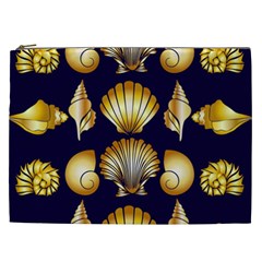 Snails See Shells Golden Cosmetic Bag (xxl)