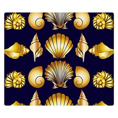 Snails See Shells Golden Double Sided Flano Blanket (small)  by Vaneshart