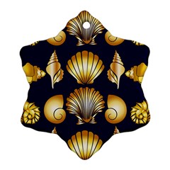 Snails See Shells Golden Snowflake Ornament (two Sides)