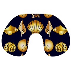 Snails See Shells Golden Travel Neck Pillow