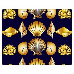 Snails See Shells Golden Double Sided Flano Blanket (medium)  by Vaneshart