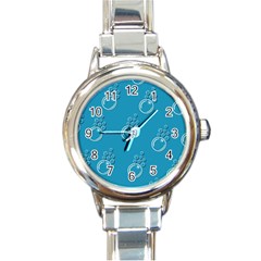 Bubble Group Pattern Abstract Round Italian Charm Watch