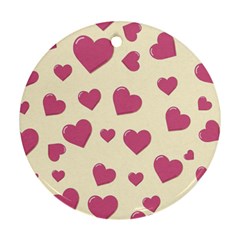 Flat Love Symbol Pattern Ornament (round)