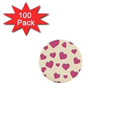 Flat Love Symbol Pattern 1  Mini Buttons (100 Pack) 