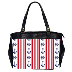 Nautical Papers Nautical Background Oversize Office Handbag (2 Sides)