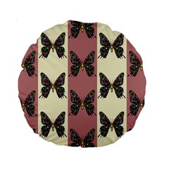 Butterflies Pink Old Old Texture Standard 15  Premium Round Cushions