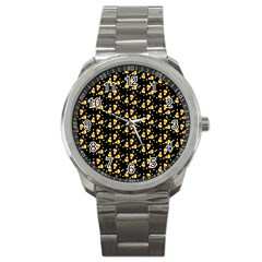 Abstract Pattern Sport Metal Watch