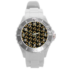 Abstract Pattern Round Plastic Sport Watch (l)