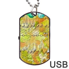 Texture Abstract Background Colors Dog Tag Usb Flash (one Side)