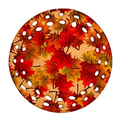 Wallpaper Background Autumn Fall Ornament (round Filigree)