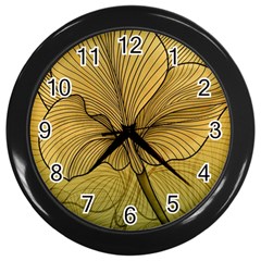 Leaves Design Pattern Nature Wall Clock (black)