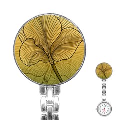 Leaves Design Pattern Nature Stainless Steel Nurses Watch