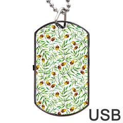 Pine Cone Pattern Autumn Dog Tag Usb Flash (two Sides)