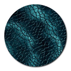 Texture Glass Network Glass Blue Round Mousepads