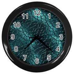 Texture Glass Network Glass Blue Wall Clock (Black)