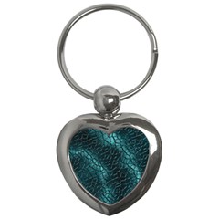 Texture Glass Network Glass Blue Key Chain (Heart)