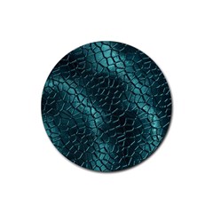 Texture Glass Network Glass Blue Rubber Coaster (Round) 