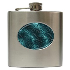 Texture Glass Network Glass Blue Hip Flask (6 oz)