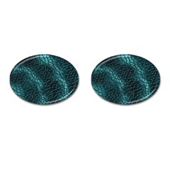 Texture Glass Network Glass Blue Cufflinks (Oval)