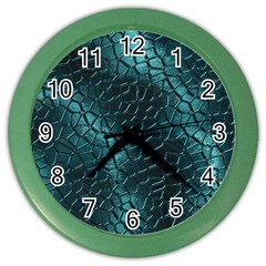 Texture Glass Network Glass Blue Color Wall Clock