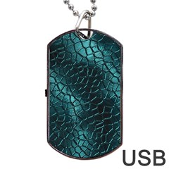 Texture Glass Network Glass Blue Dog Tag USB Flash (One Side)