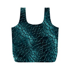 Texture Glass Network Glass Blue Full Print Recycle Bag (m) by Vaneshart