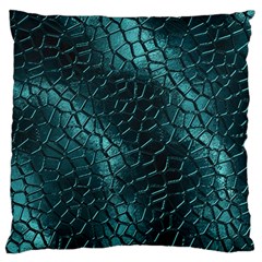 Texture Glass Network Glass Blue Large Flano Cushion Case (One Side)