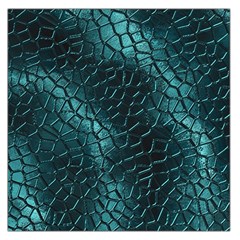 Texture Glass Network Glass Blue Large Satin Scarf (Square)