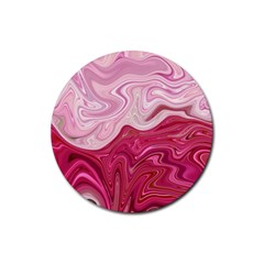 Liquid Marble Trending Abstract Paint Rubber Coaster (round)  by Vaneshart