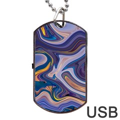 Liquid Marble Background Dog Tag Usb Flash (two Sides)