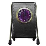 Abstract Form Pattern Texture Pen Holder Desk Clock Front