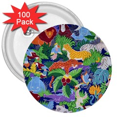 Animated Safari Animals Background 3  Buttons (100 Pack) 