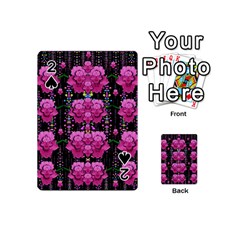 In The Dark Is Rain And Fantasy Flowers Decorative Playing Cards 54 Designs (mini)