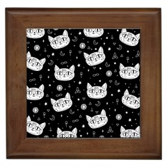 Gothic Cat Framed Tile by Valentinaart