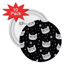 Gothic cat 2.25  Buttons (10 pack) 