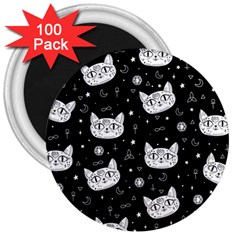 Gothic Cat 3  Magnets (100 Pack) by Valentinaart