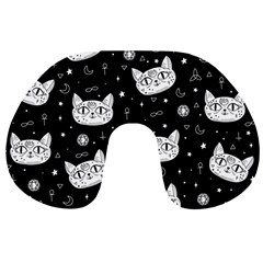 Gothic Cat Travel Neck Pillow by Valentinaart