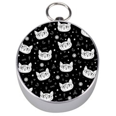 Gothic cat Silver Compasses