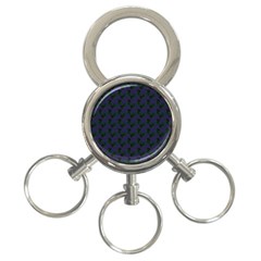 Black Rose Blue 3-ring Key Chain