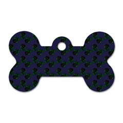 Black Rose Blue Dog Tag Bone (one Side) by snowwhitegirl