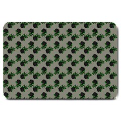 Black Rose Grey Large Doormat  by snowwhitegirl