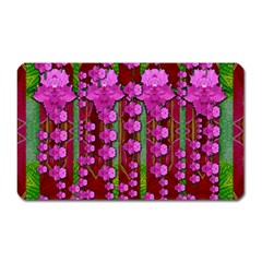 Jungle Flowers In The Orchid Jungle Ornate Magnet (rectangular) by pepitasart