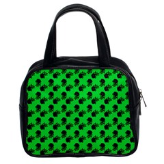 Black Rose Green Classic Handbag (two Sides)