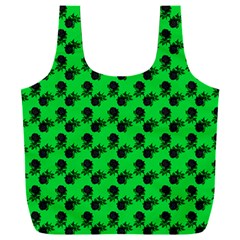 Black Rose Green Full Print Recycle Bag (xxxl) by snowwhitegirl