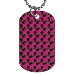 Black Rose Pink Dog Tag (one Side) by snowwhitegirl