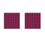 Black Rose Pink Cufflinks (Square) Front(Pair)